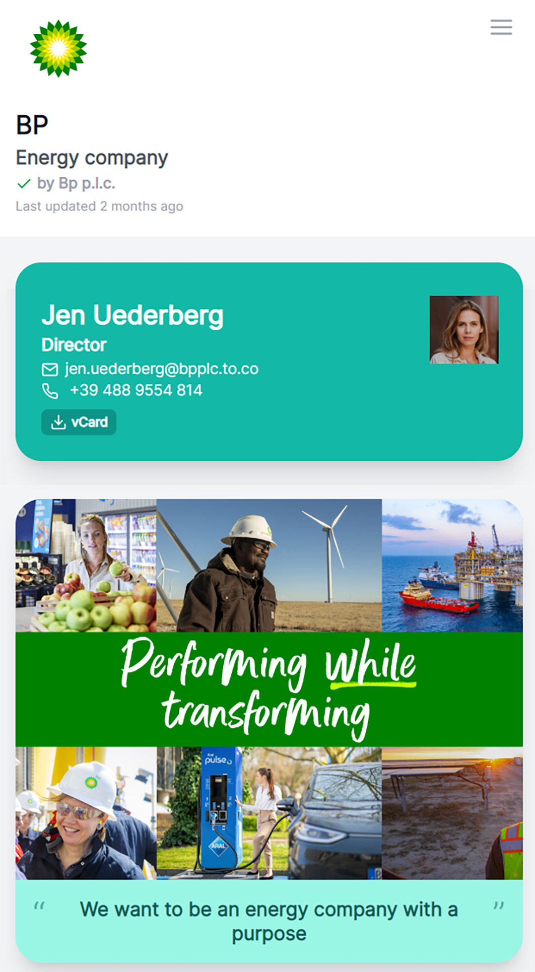 to.co Page for Electronic Business Card to.co Page for Electronic Business Card