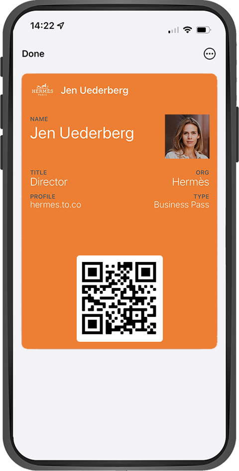 Business Pass on mobile device - screen 3